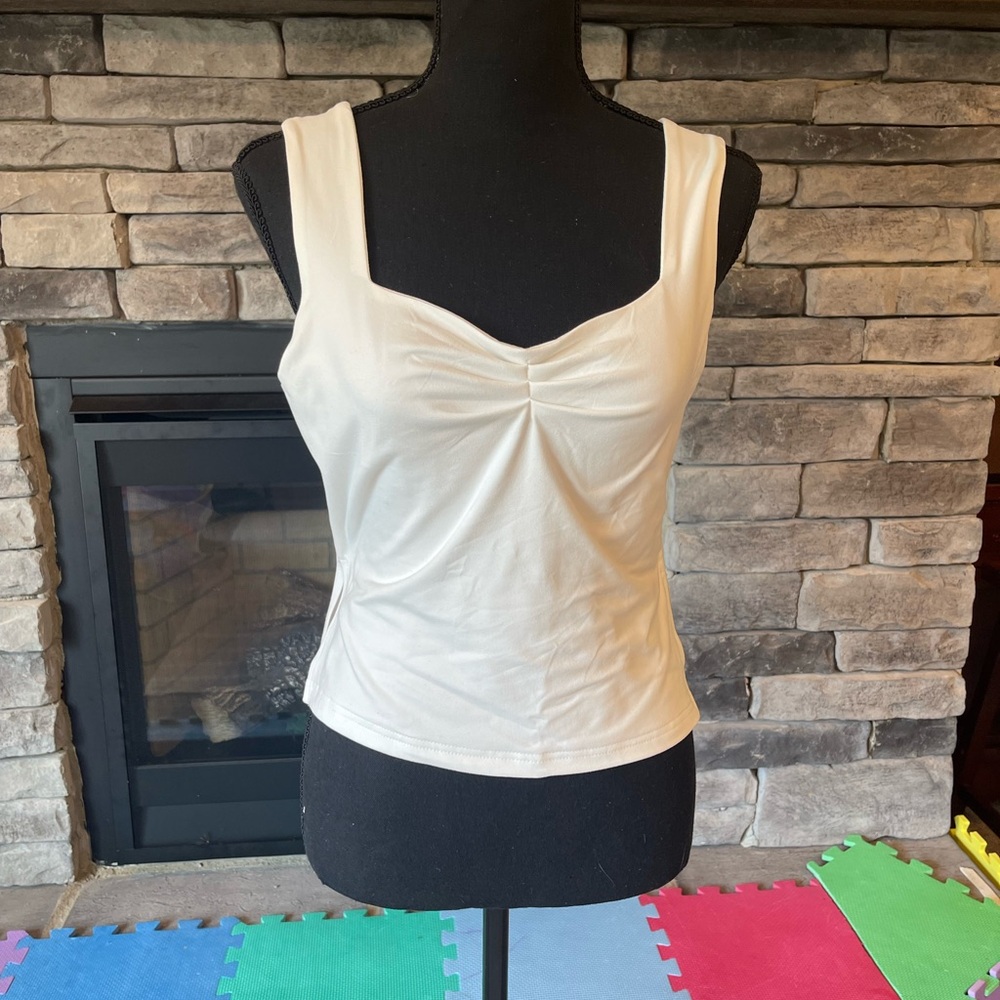 NWOT Elegant White Sleeveless Top